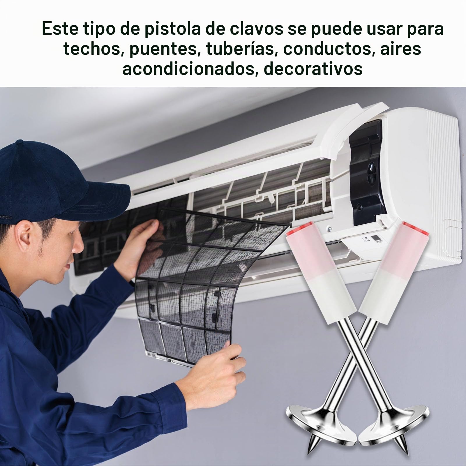 Clavos de Acero Manual, 200 Piezas Clavos Redondos, Clavo Redondo de Acero de 7,3 mm de Diámetro, Clavo Aceros para Hormigón, para Techos, Paredes, Paredes de Acero