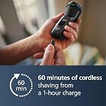Philips Shaver 3000 Series, Wet and Dry Electric Shaver, SkinProtect Technology, Pop-up Trimmer, P-cap, Travel Pouch, Charging Stand, Dark Black, Model S3343/13