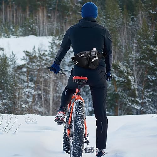 Miniatura 8 de Peicees Riñonera con soporte para botella de agua para hombres y mujeres, senderismo, correr, pasear al perro, para todos los teléfonos (botella no