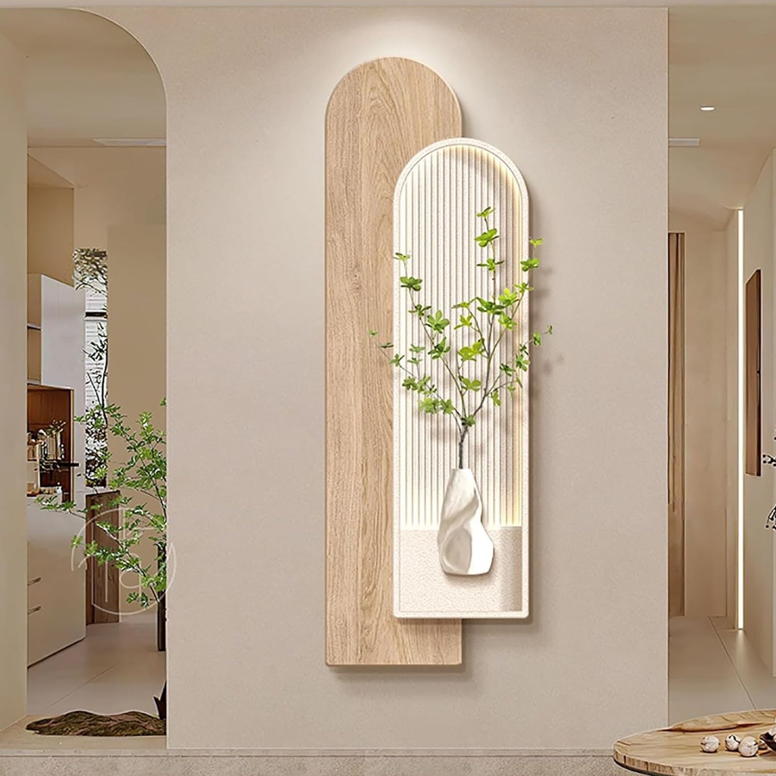 Paysage Mural Moderne en Grès Lumineux, Édition Prestige Marron