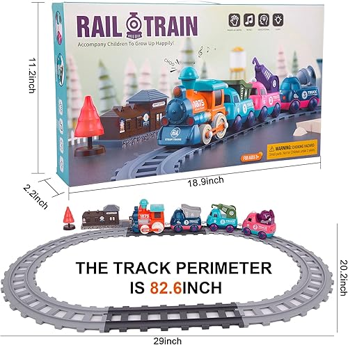 Miniatura 3 de Juegos de tren para niños de 2 a 4 años juguetes de tren eléctrico tren a pilas y pista de tren circular para niños de 3 4 5 6 7 8 años en adelante