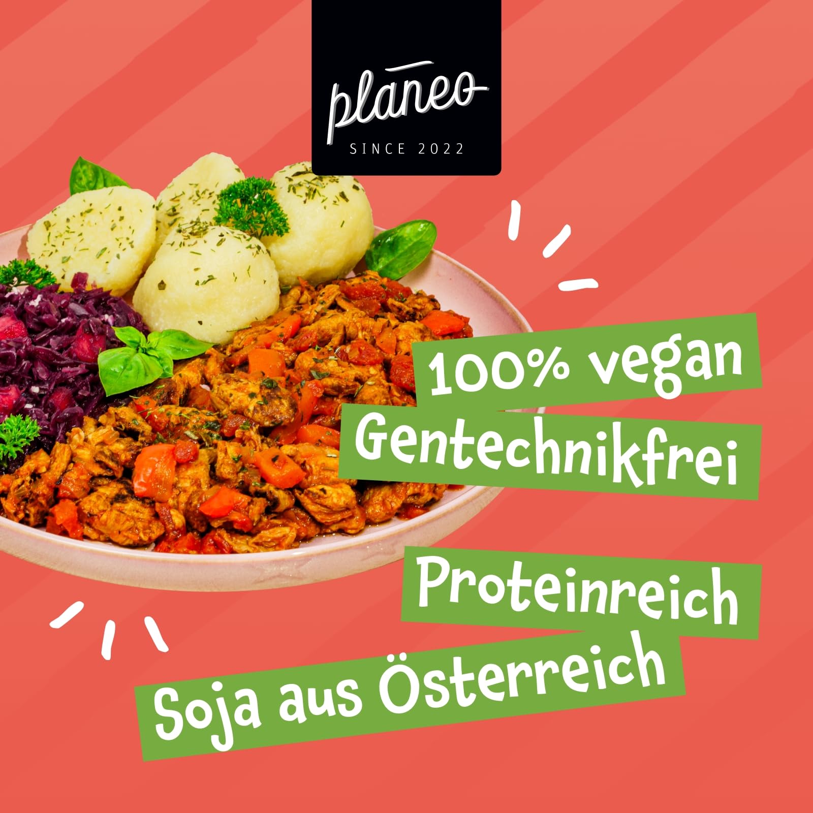 Planeo Soja Gulasch 7kg - Soja aus Österreich - Gentechnikfrei - Perfekt für Gulasch und Herzhaftes - Perfekt für Gastro