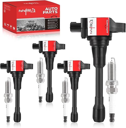 Juego de 4 bobinas de encendido UF549 y bujía de iridio doble compatible con Nissan Altima Cube Rogue Sentra NV200 Versa 1.6L 1.8L 2.0L 2.5L C1696