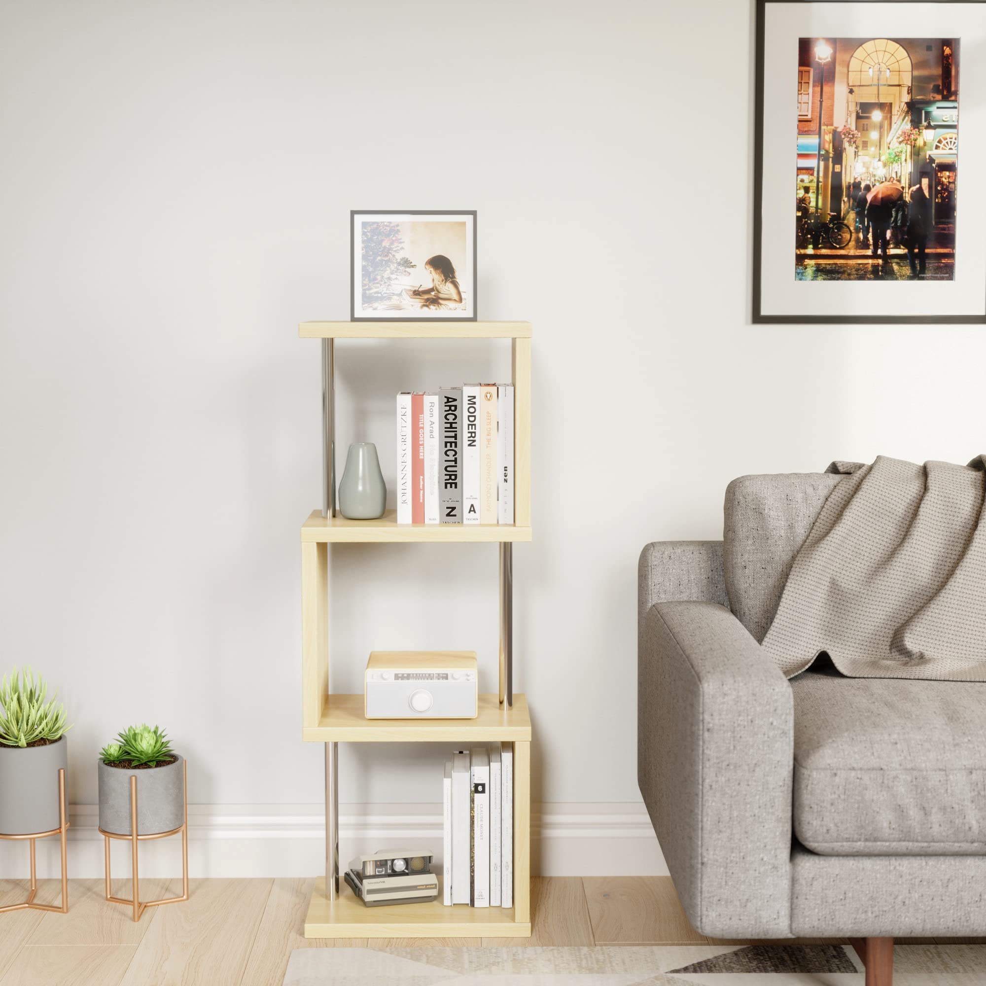 Amazon｜Bestier オープンシェルフ オープンラック S字 ディスプレイ