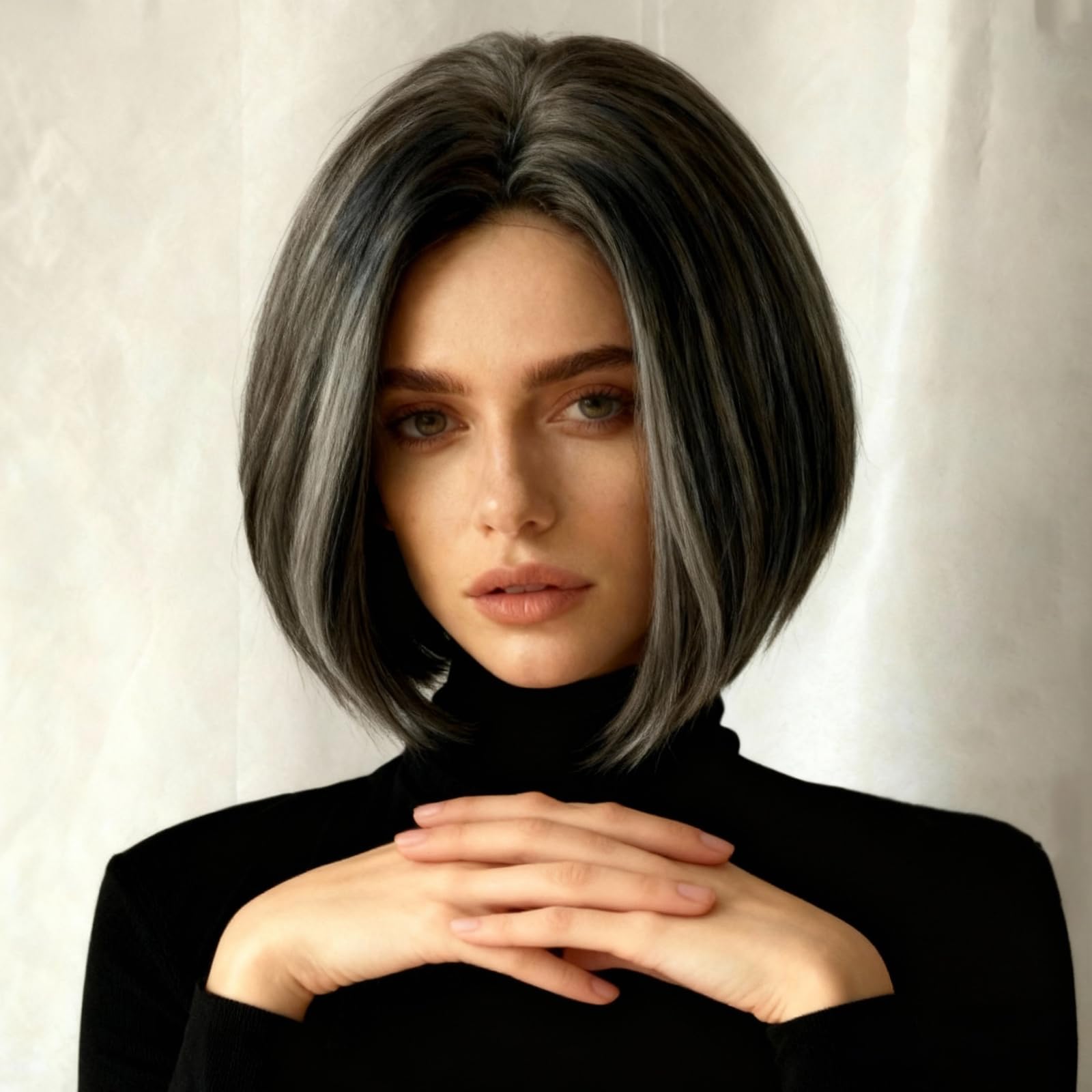 Vspek Halloween Facemask, Short Grey Wig for Women Skeleton Gloves Glow in The Dark - Image 4