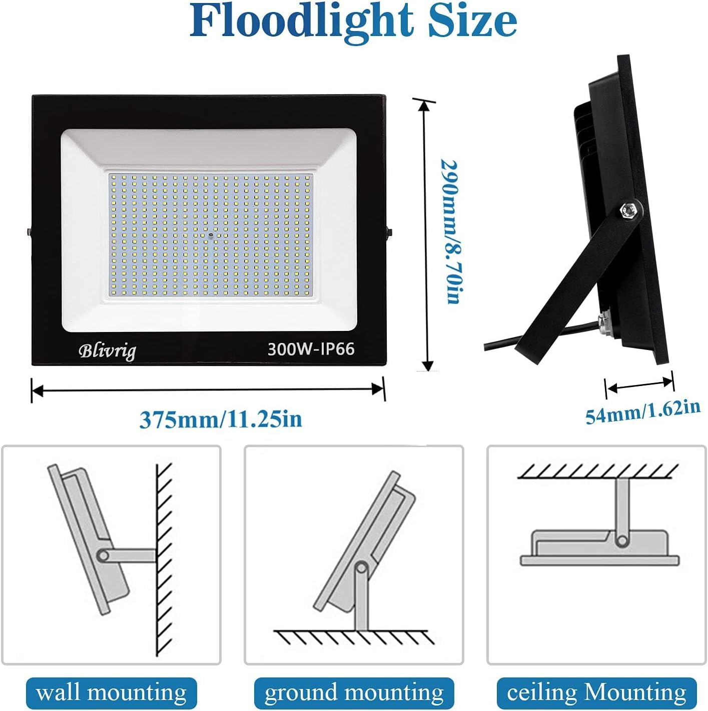 Faretto led 500W 3000K Bianco Caldo Fari LED Esterno 50000LM Faretto led da Esterno IP66 Impermeabile Super Luminosa Faro led Luce di Sicurezza Lampada
