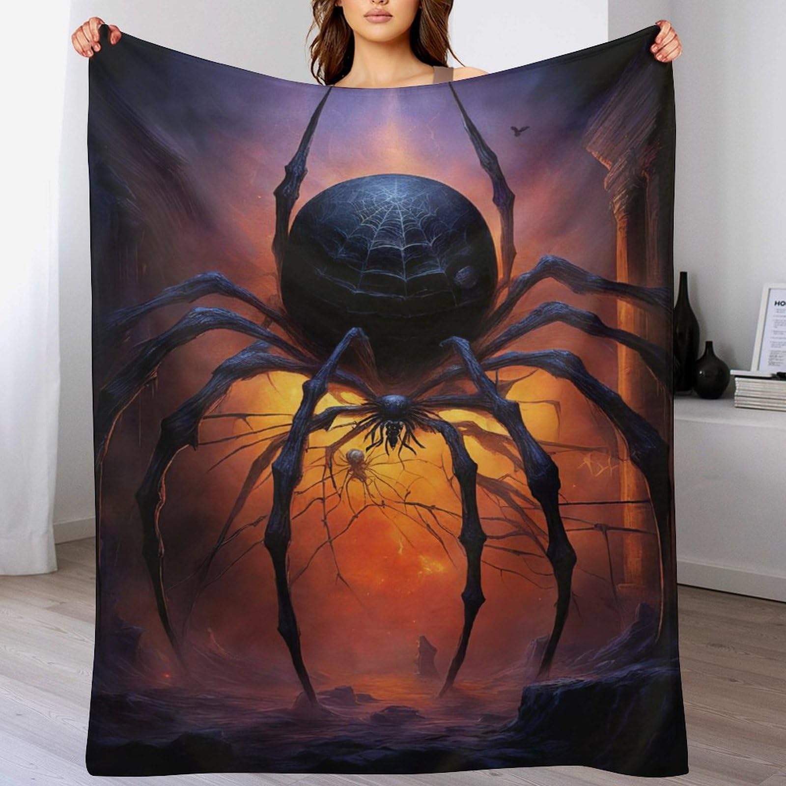 Couverture polaire araignée contre le froid | Plaid canapé chaud et doux 180x200cm