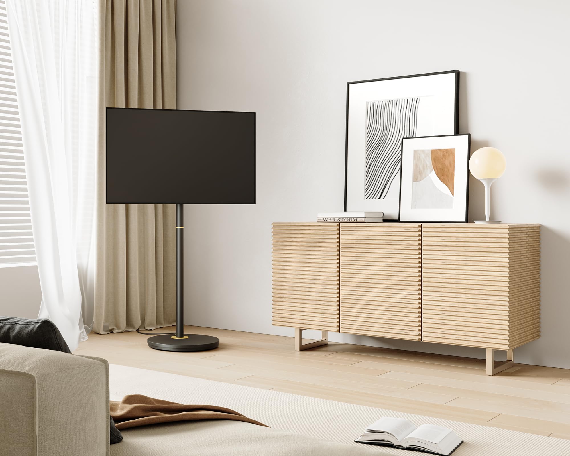 FITUEYES Supporto TV da Pavimento per 24" - 48" Televisore Portatile con Ruote Massima 20 kg Regolazione Altezza Massimo VESA 200 * 200mm Serie Master