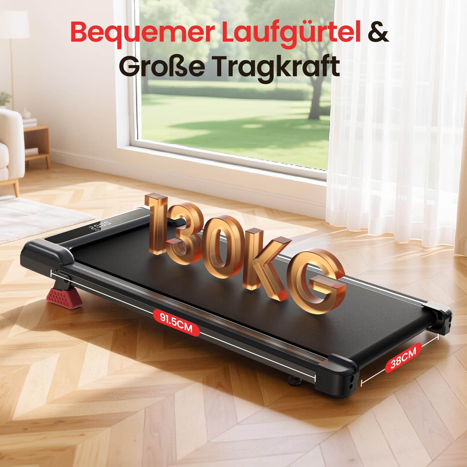 HomeFitnessCode Walking Pad für Zuhause mit Neigung - Laufband Laufpad Steigung Klein Walkpad Untertisch Elektrisch Walking Band Gehband Treadmill