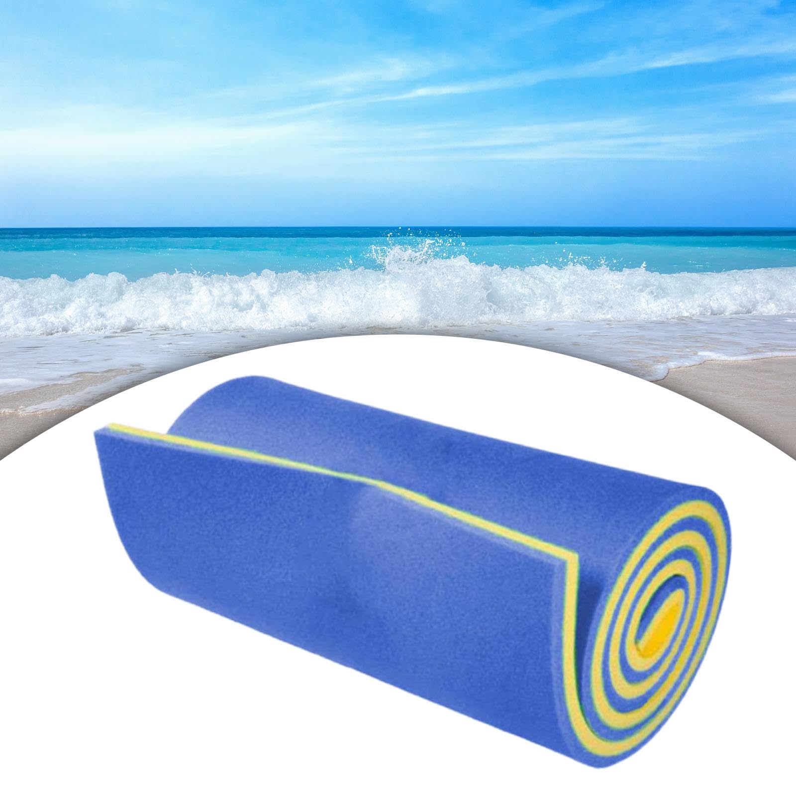 Colchoneta Flotante con Hamaca de Piscina para Adultos , Azul y amarillo