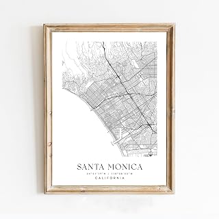 White Poster of Santa Monica California Ca (2) | 11x17 12x18 16x24 24x36 Unframed Modern Print Wall Art | Minimalism Hometown City Traveler Gift | Minimalist Home Office Decor 3