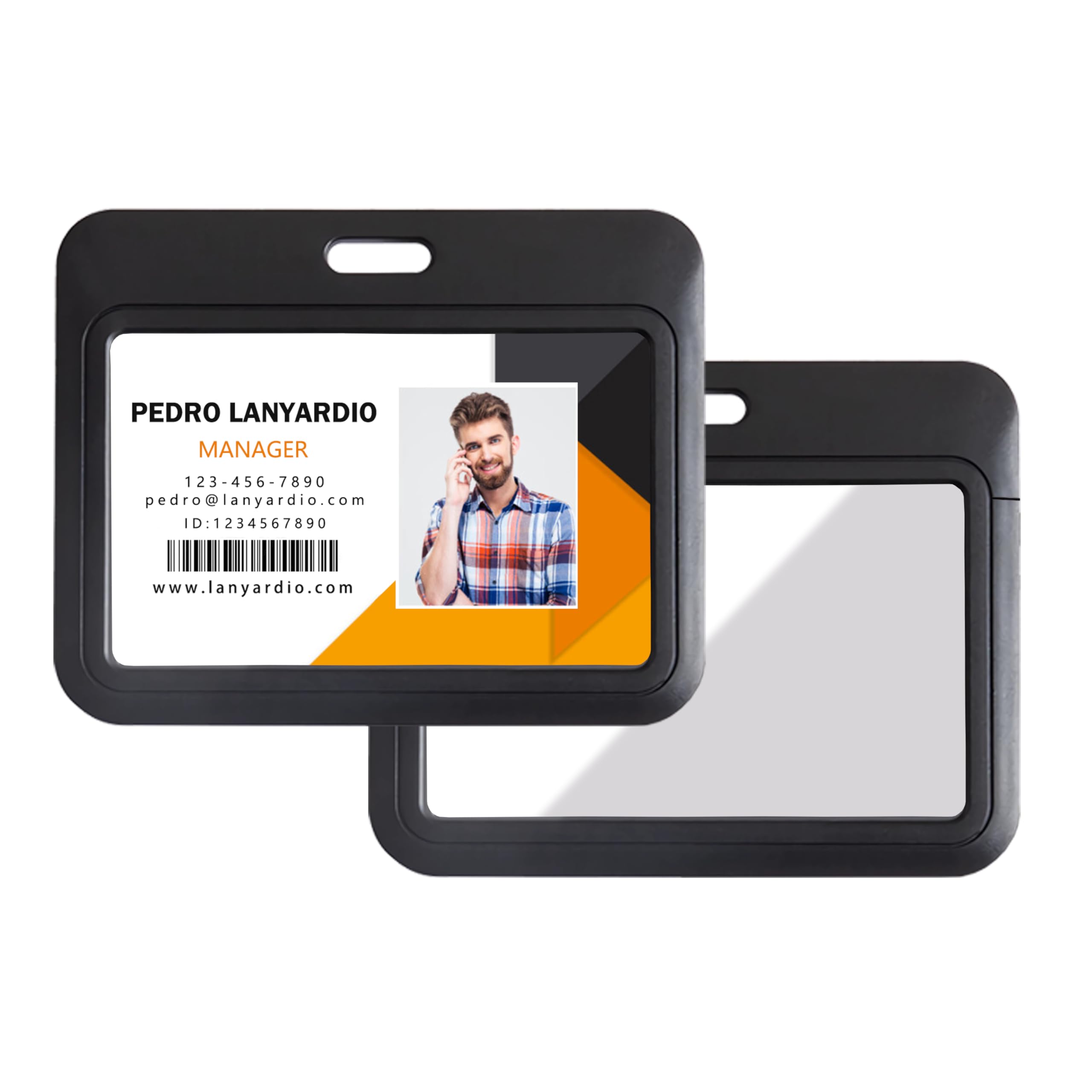 3 Pack Badge Holder, Horizontal ID Badge Holder with Window, ID Card Holder