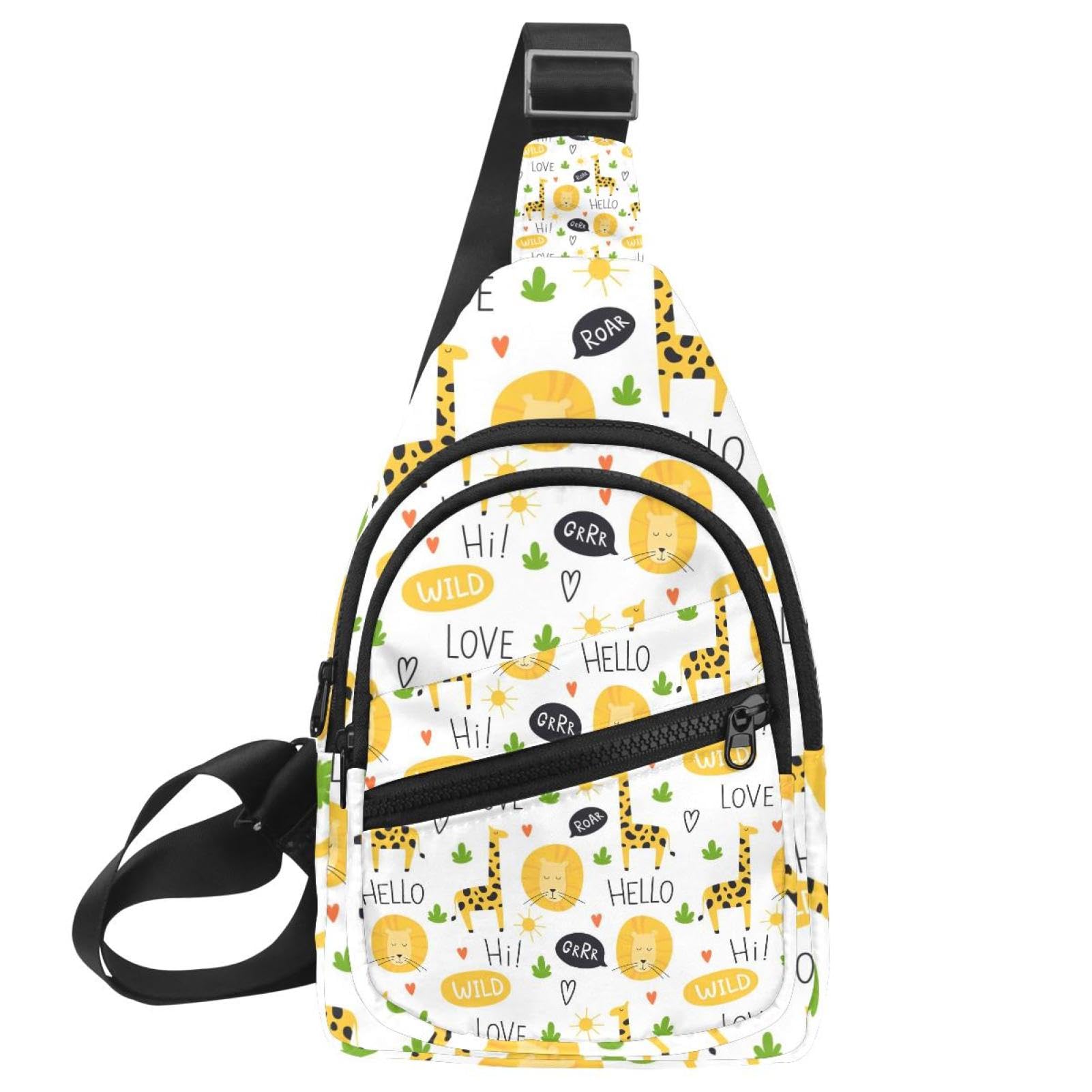 Sac de poitrine imperméable multicolore et compact avec motif banane - 7