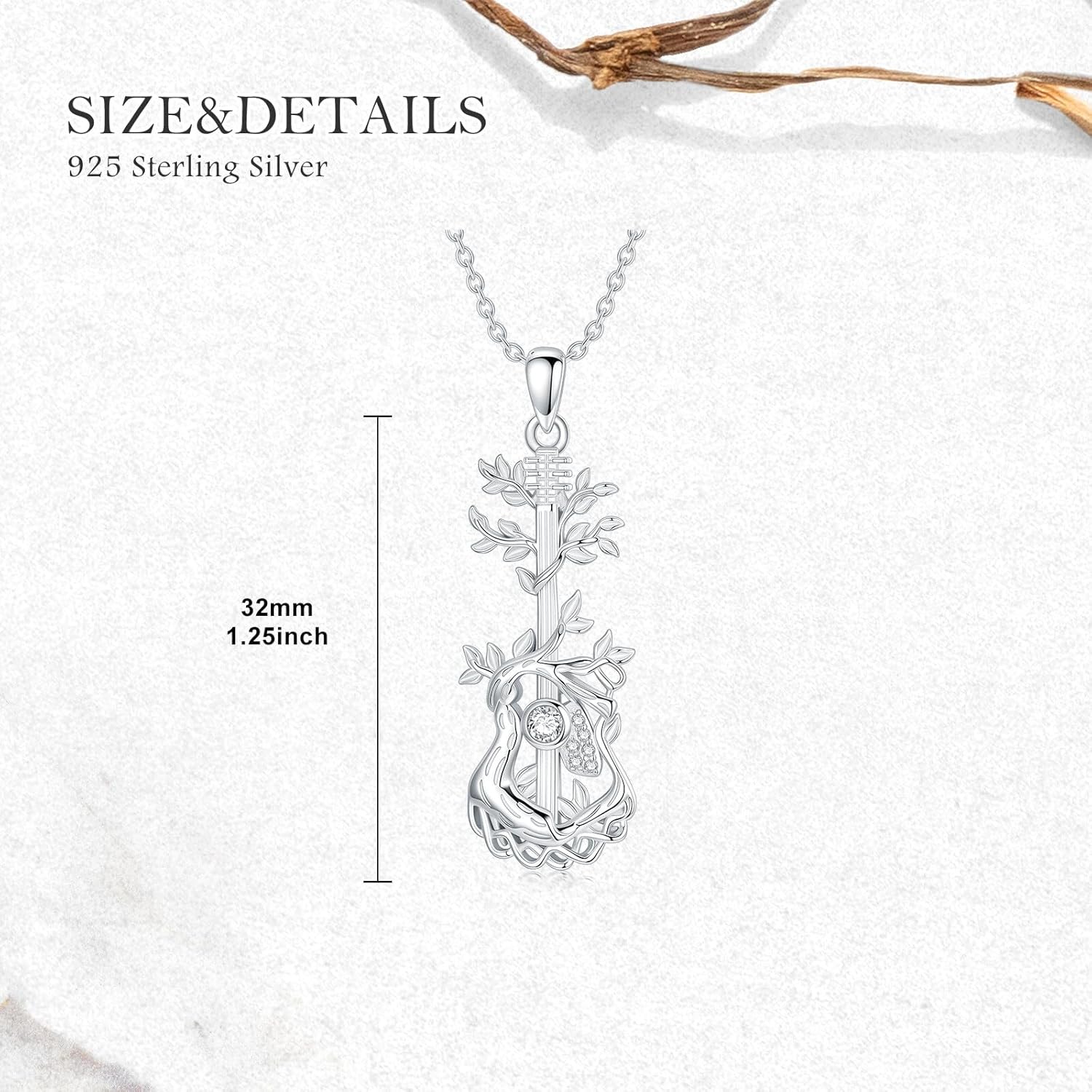 LONAGO Guitar Pendant Necklace Music Guitar Necklace Gift for Women