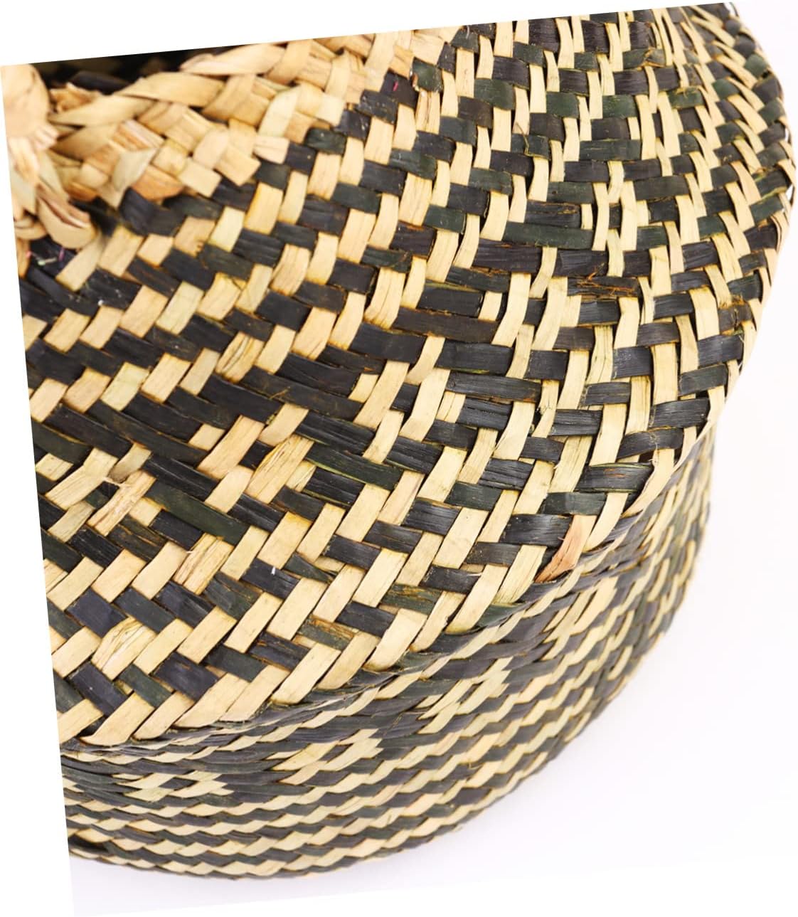 Cabilock Woven Linen Storage Basket Double Handles Multipurpose Flower Vase Container for Home Decor Organization Random Style