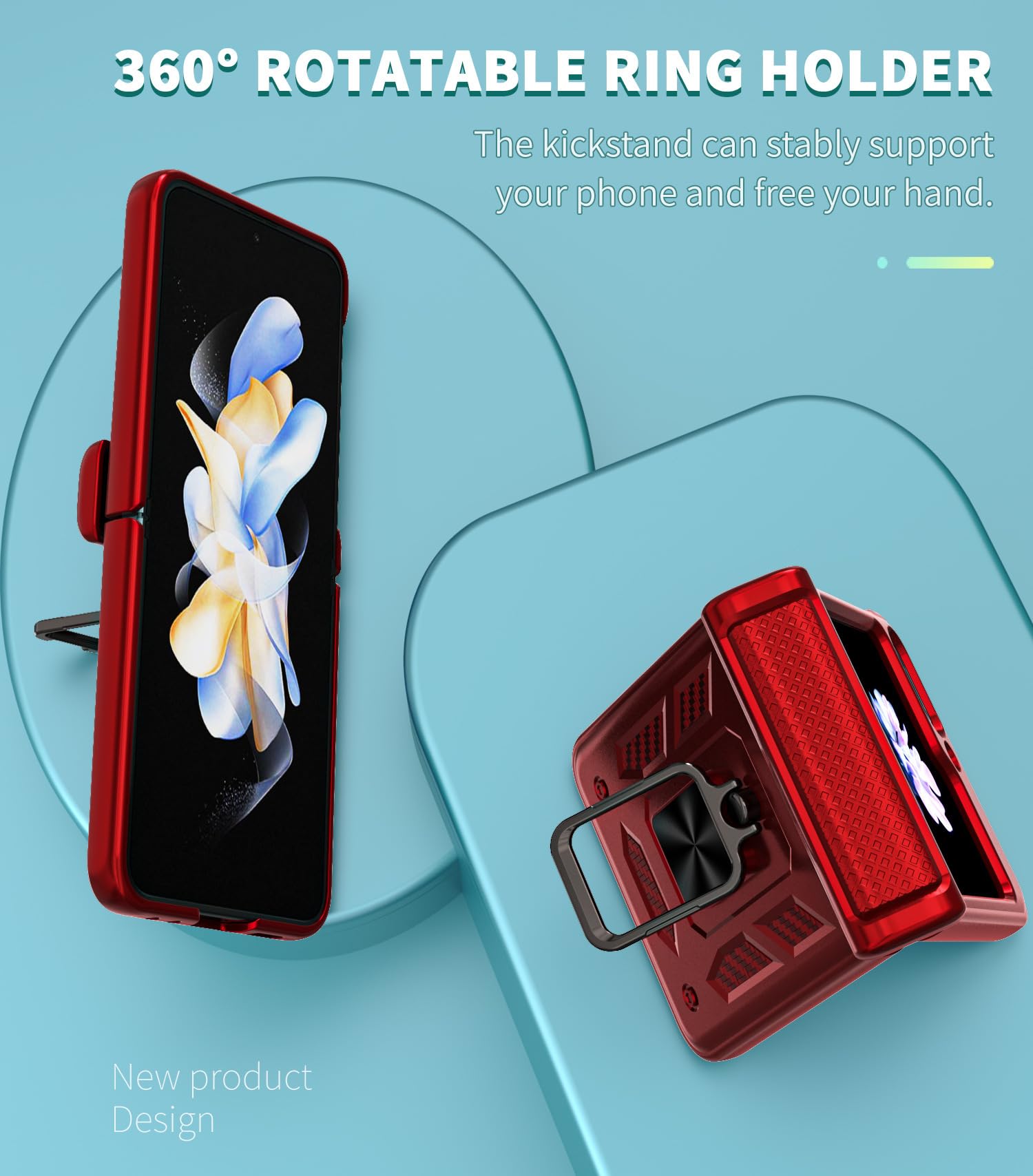 Zawias etui ochronne do Samsung Galaxy Z Flip 8, pierścień magnetyczny i wojskowy stopień odporności na uderzenia, ultracienkie, matowe etui z poliwęglanu, fioletowe, Flip 8