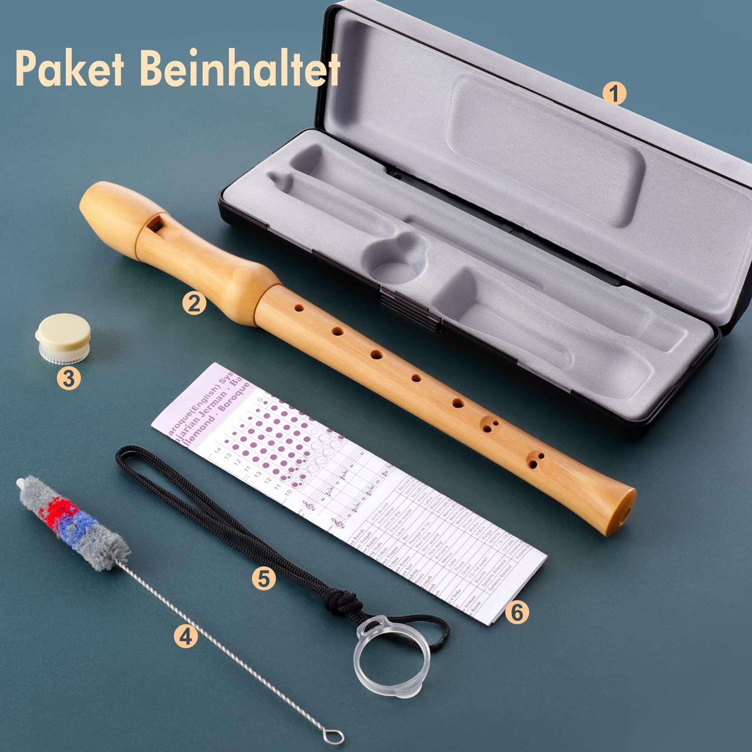 Fansjoy Flûte à Bec Soprano en Bois, 8 Trous Flûte à Bec Soprano pour Enfants Débutants, Instrument de Musique avec Kit de Nettoyage, Doigté Baroque