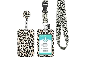 Durable and Eye-Catching Cheetah Lanyard with ID Holder for Easy Badge Display