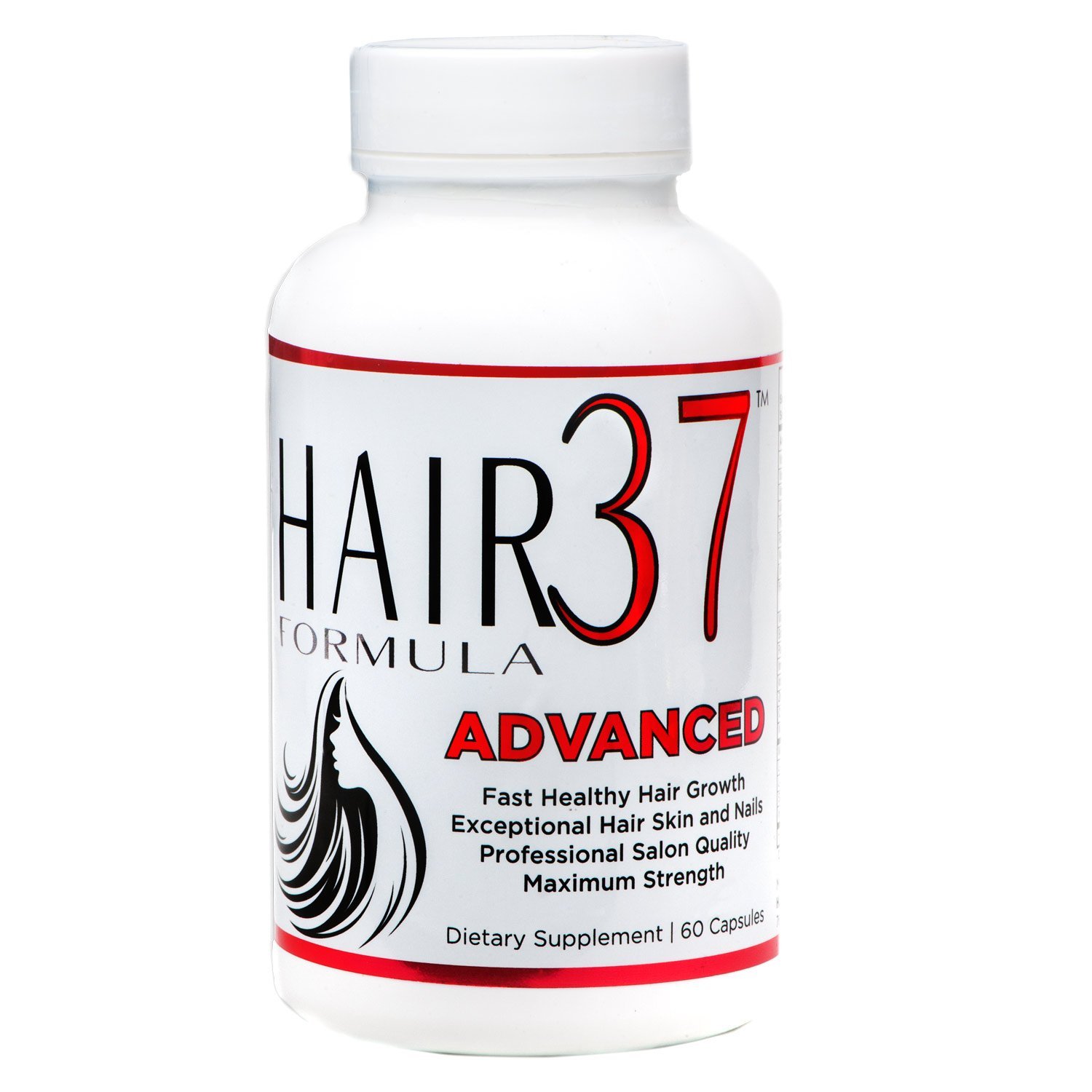 Hair Vitamins for Faster Hair Growth ADVANCED Hair Formula 37 Hair Vitamins Best Hair Growth Vitamins 1 month Supply 60 Vegetarian Capsules