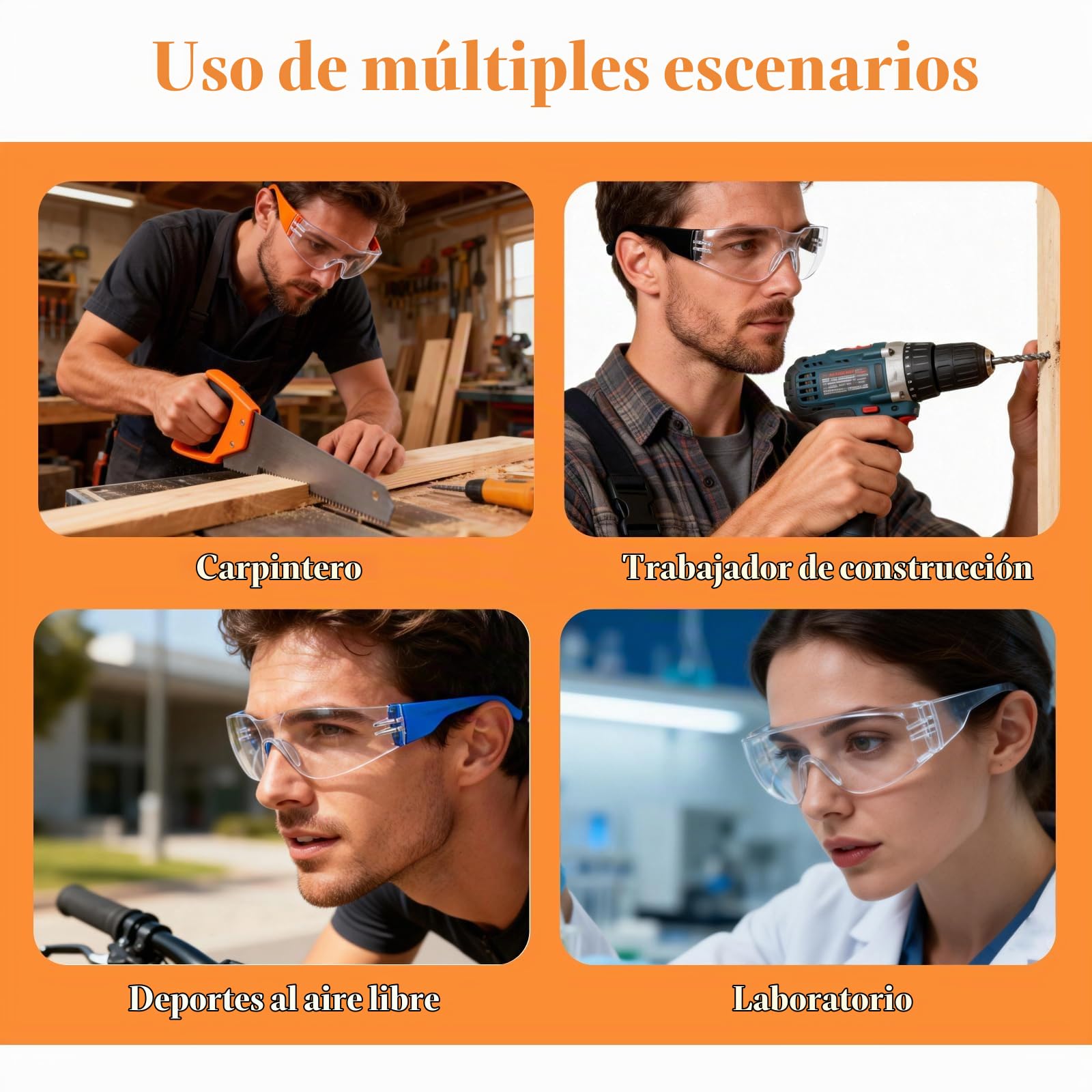 BIRDDIE Paquete de 10 gafas de seguridad, antivaho envolventes de seguridad para el trabajo, bricolaje y al aire libre para el trabajo, bricolaje, tiro y actividades al aire libre
