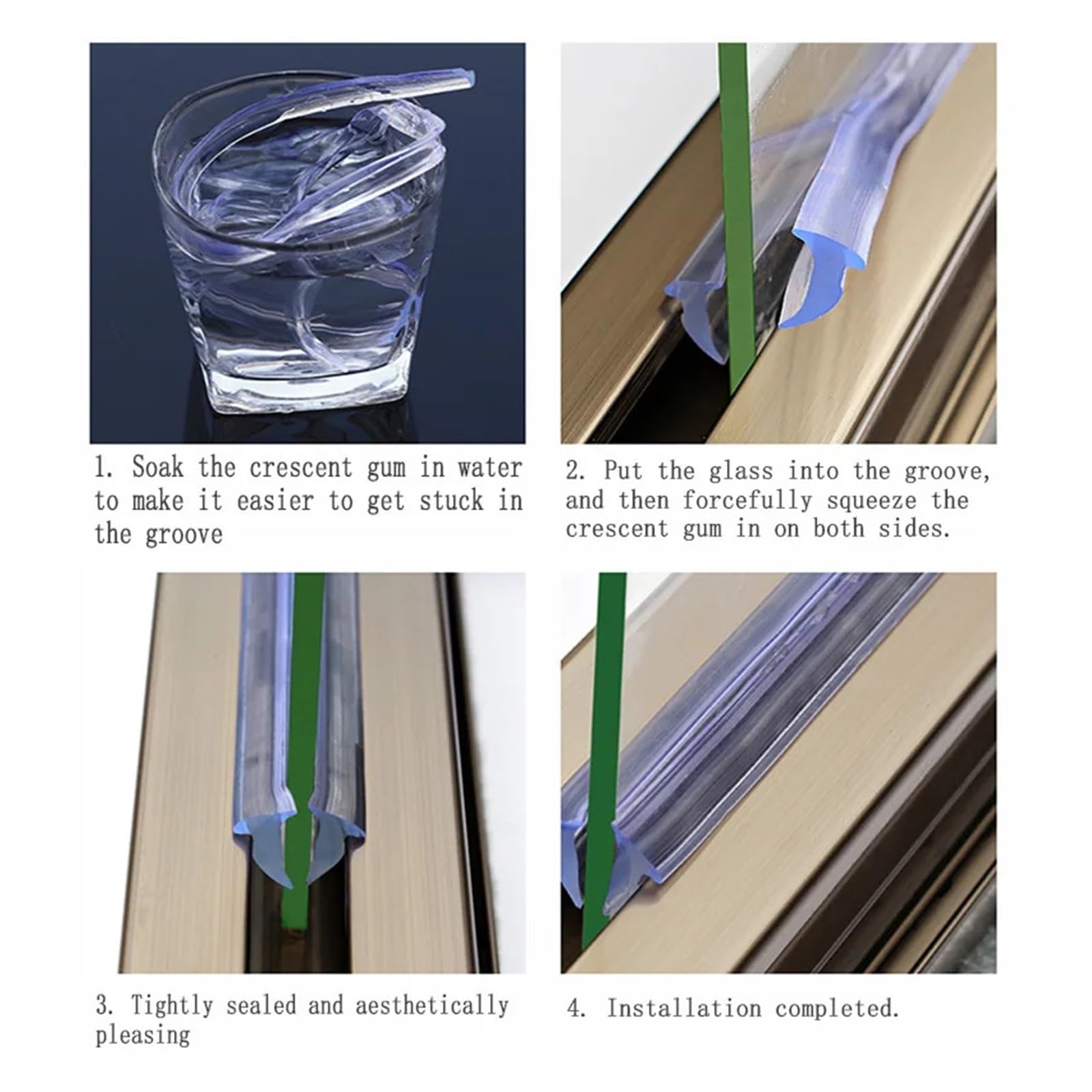Guarnizione Doccia Sottoporta Sigillo fisso trasparente in PVC 5M | Striscia di tenuta for hardware domestico for isolamento acustico for porta del bagno(Transparent 4.5mm 5M)