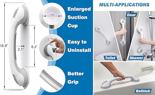 Miniatura 2 de Barras de agarre para ducha, barras de agarre ADA de alta resistencia de 16 pulgadas para personas mayores, manijas de ducha para personas mayores,