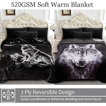 Amazon.com: JYK Wolf Blanket Soft Mink Blanket, 5.7 LB