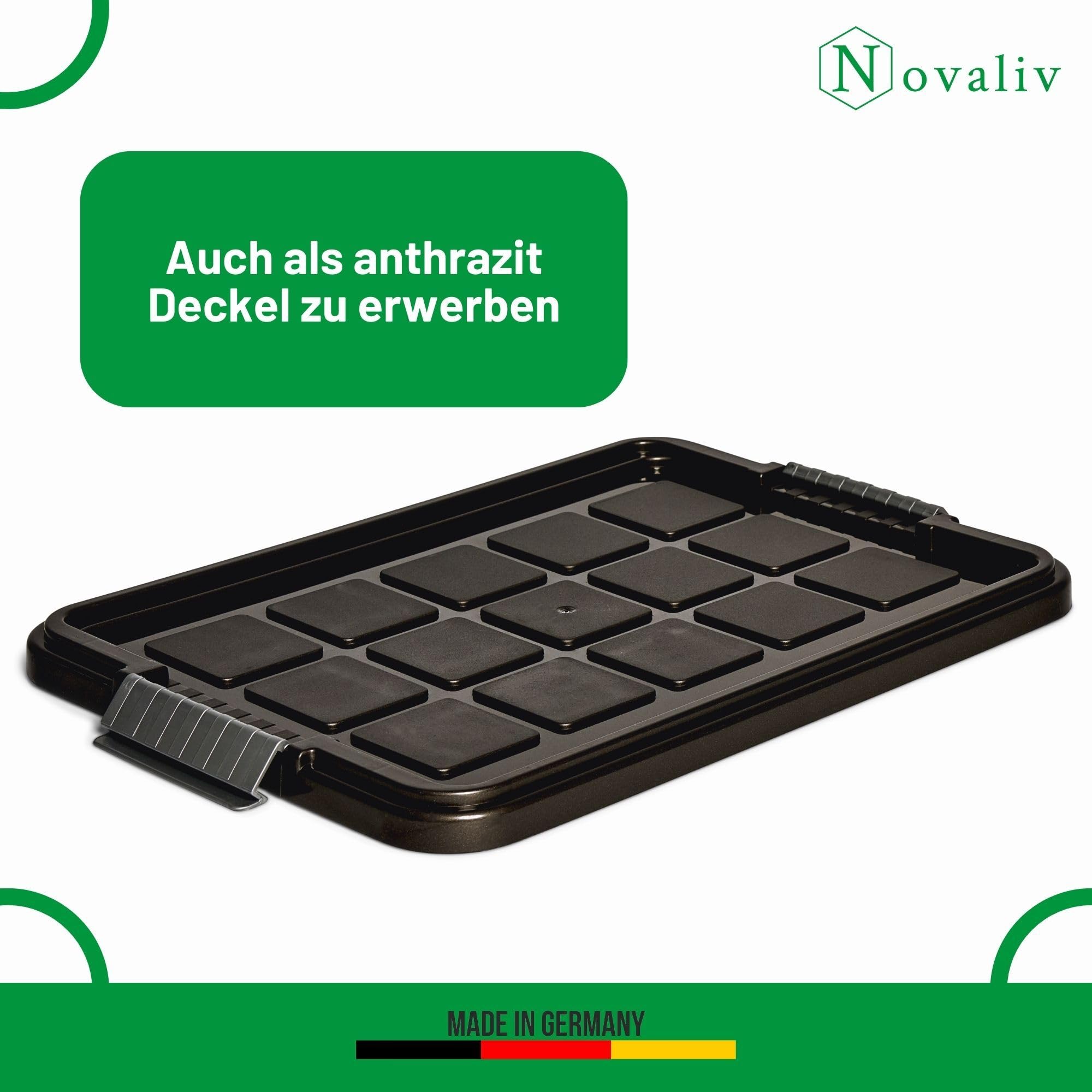 Novaliv Lot de 5 couvercles de rechange de 15 litres avec fermeture à clip 41 x 29 cm, transparents