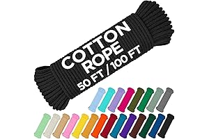 TECEUM 3/16 Inch Premium Cotton Bandage Rope