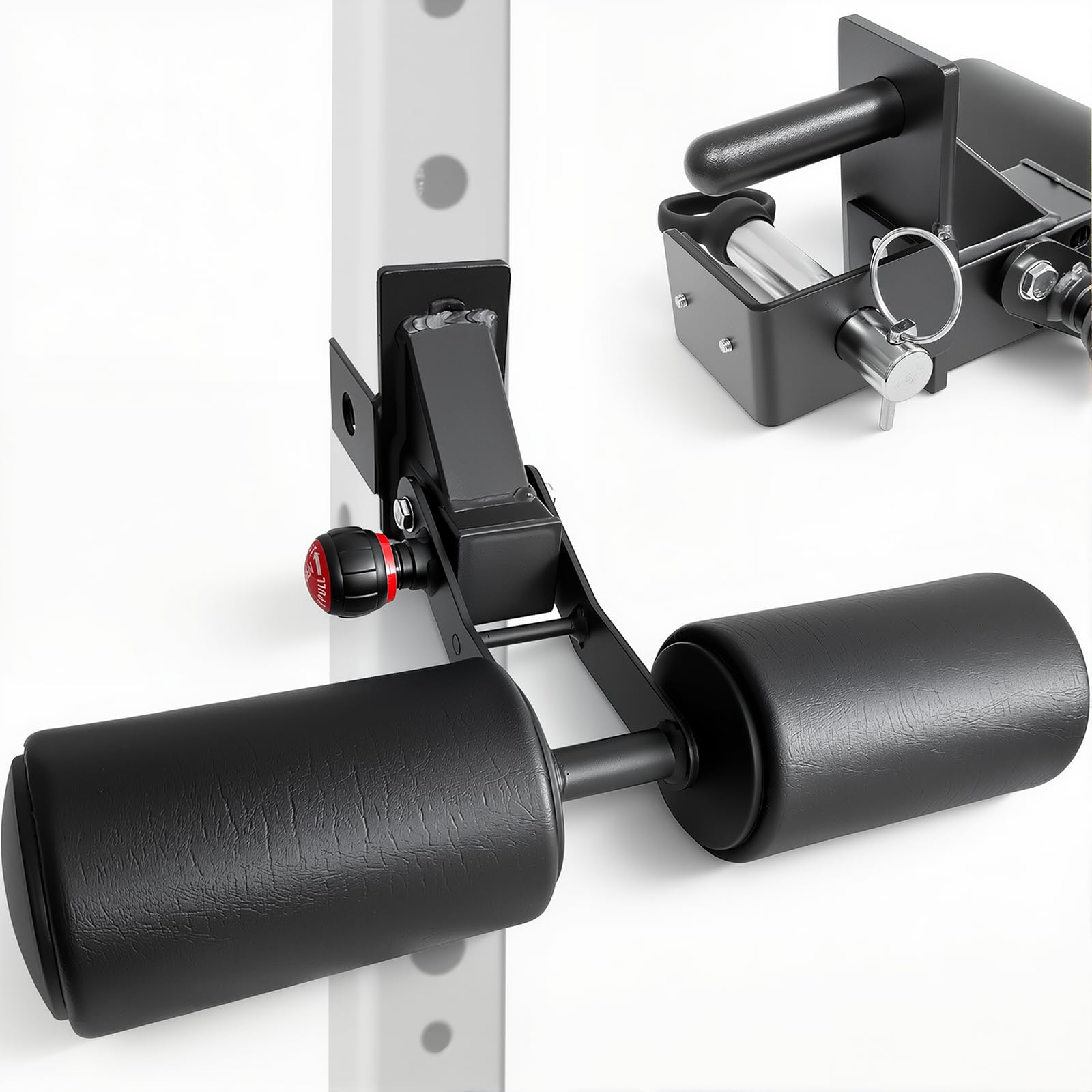 Nordic Hamstring Curl Attachment Bulgarian Squat Belt, Heavy Duty Power Cage Accessories, Compatible with Squat Rack, Home Gym Equipment for Leg Workouts