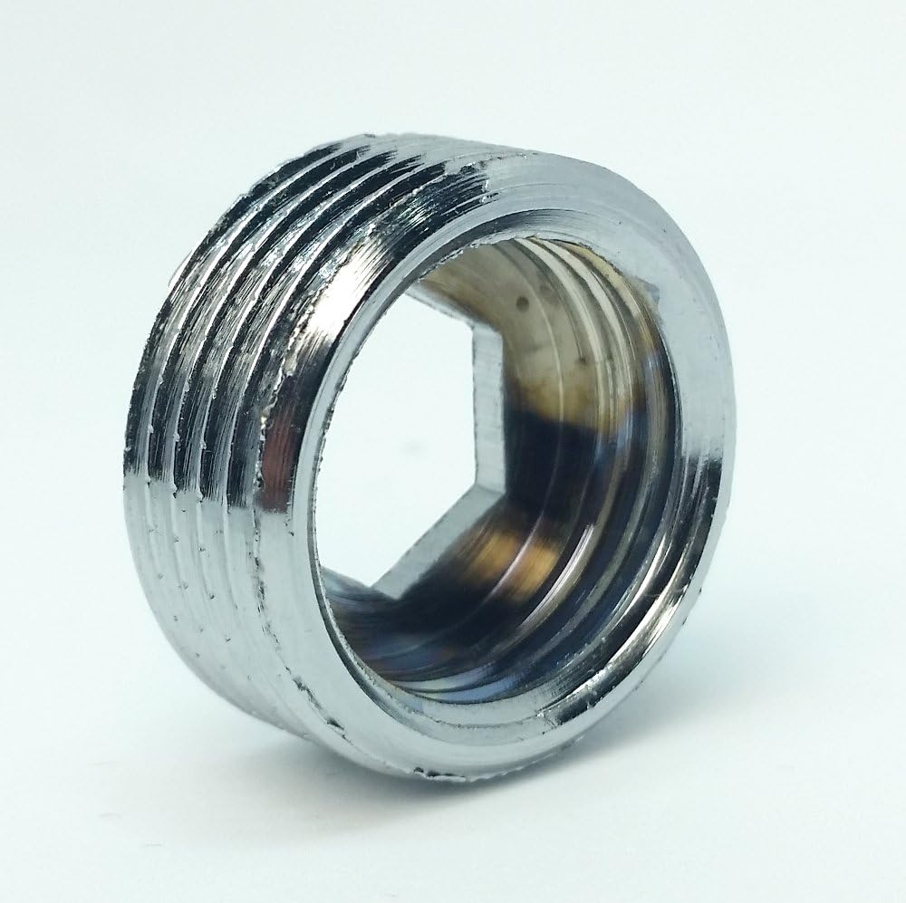 Convert 3/4" Male to 1/2" Female Thread Adapter Brass Chrome, Star Inside