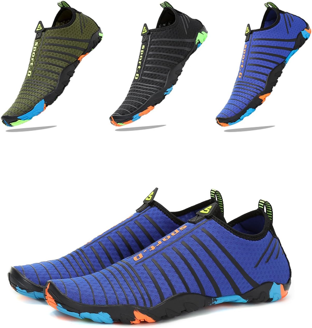 Leaproo Mens Womens Water Shoes Quick Dry Barefoot for Swim Diving Surf Aqua Sports Pool Beach Walking Yoga blue42