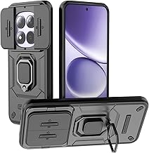 Case for Xiaomi Redmi Note 15 Pro 5G with Sliding Camera Case and Ring Holder [Bumper Case Compatible with Magnetic Car Holder], Black