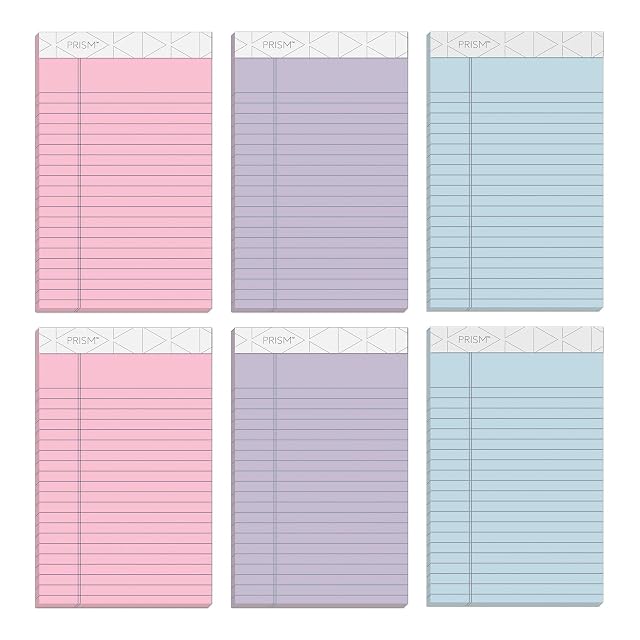 TOPS Prism Writing Pads 5 x 8 Jr legal Rule Narrow 1 4 Spacing Assorted Colors 2 Each