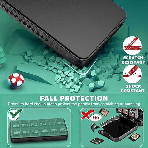 Miniatura 7 de CYKOARMOR Game Card Case Holder for Nitendo SwitchSwitch 2(2025) - Hard Shell Cartridge Case with 24 Game Slots & 24 Micro SD Card Slots, Portable