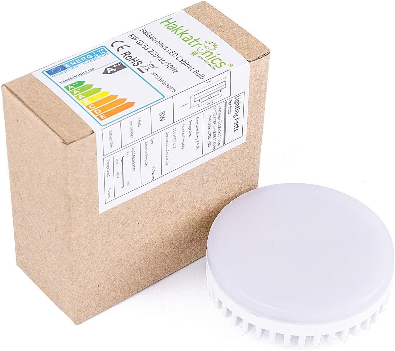 Hakkat Electronics Smd LED GX53 8 W 750LM Warm White GX 53 Cabinet Light neutral white [Energy Class A+]