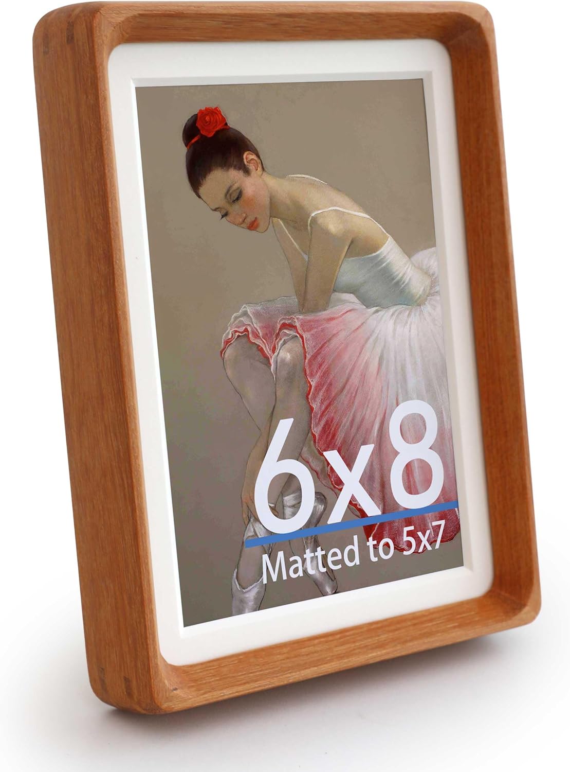 Walnut Wood Picture Frame,Picture 4x6 with Mat or 5x7 Without Mat,Standing Desk Photo Frame 5 by 7,Plexiglass,Tabletop or Wall Display