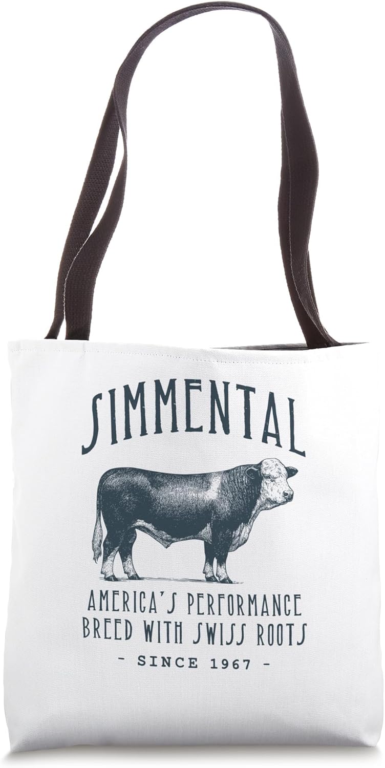 SIMMENTAL CATTLE VINTAGE LIVESTOCK DESIGN Tote Bag