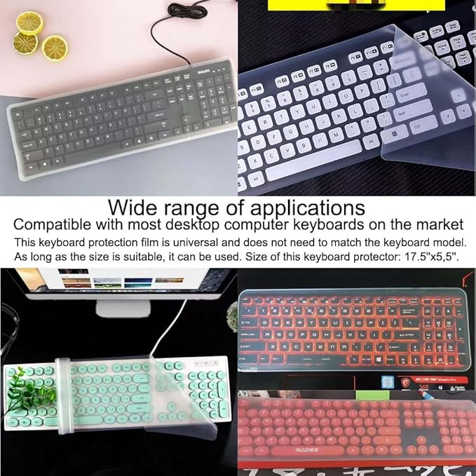 Funda Protectora de Silicona para Teclado Universal Transparente miniatura 5