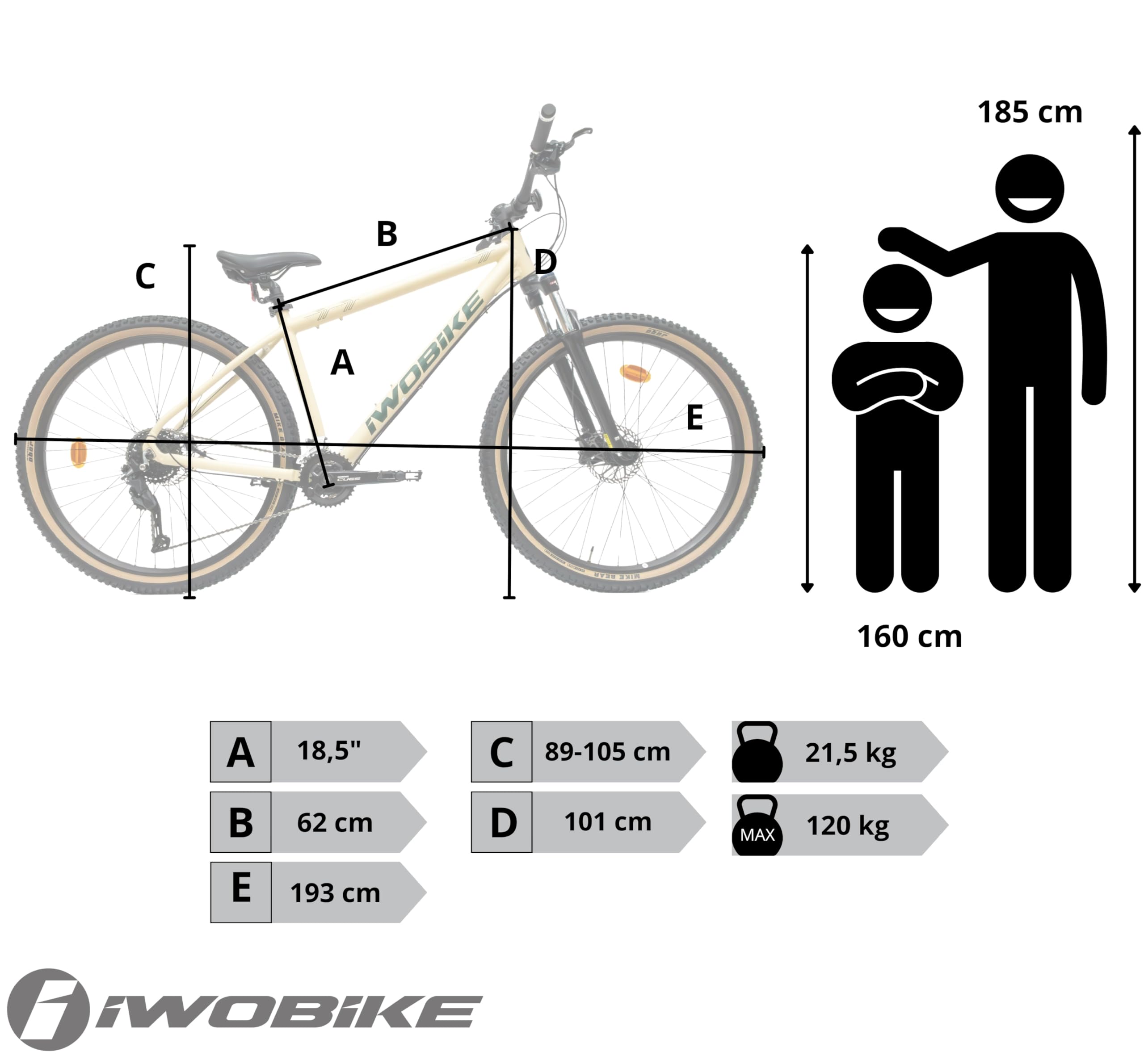 Rower Górski MTB, 29 Cali, Kremowy Mat z Zielonymi Wstawkami | Rower Górski MTB, 29 Cali, Kremowy Mat z Zielonymi Wstawkami, Męski, 18 Biegów, Rama Aluminiowa 18,5", Amortyzacja SR amortyz