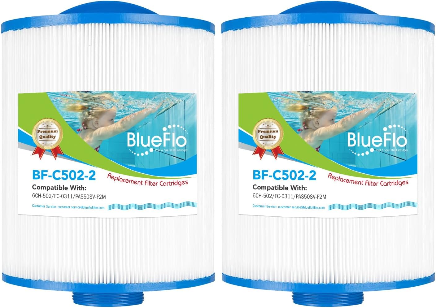 PAS50SV-F2M Spa Filter Cartridge Replaces for Unicel 6CH-502, Artesian Spas, Filbur FC-0311, PAS502SV, PAS50, Master Deluxe M60506, XLS-604 Hot Tub Filter (2 Pack)