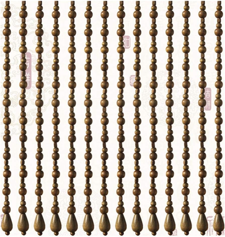 Beaded Door Curtains for Doorways Wood Bead String Curtain for Room Dividers Entrance Aisle Retro Hanging Ornament -25/35 Strands -4 Colors (Color : D, Size : 25 Strands-1.0x1.76m)