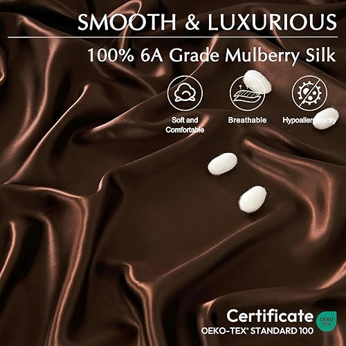 Miniatura 9 de Juego de sábanas de seda 100% de morera ZimaSILK, 4 piezas