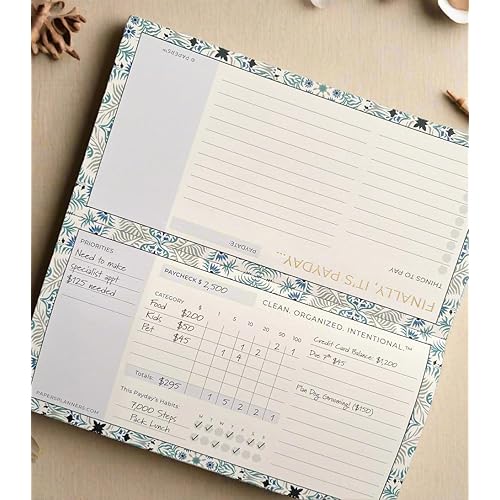 Payday Pad Budget Tracker Budget Book – 55 Paycheck Planners – Chic Portable Budgeting Tool for Women – 7x3.5" Purse-Sized Pad with Gold Foil – Simple & Stylish Finance Organizer