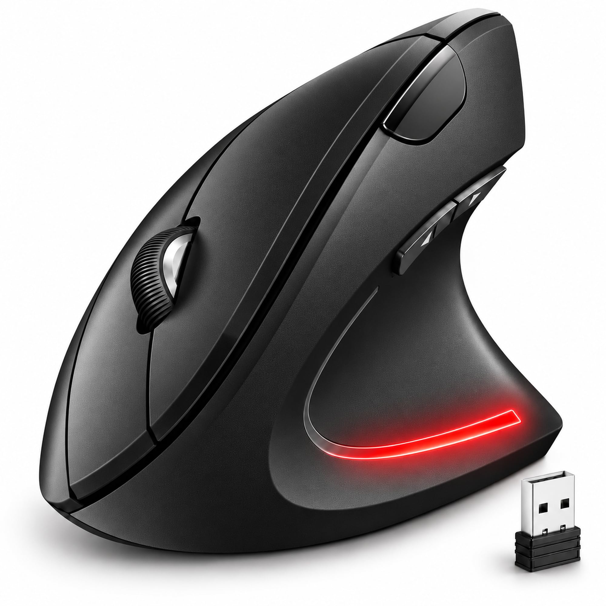 TECKNET Wireless Vertikale Ergonomische Maus 4800 DPI Kabellose Maus | 5 Tasten Kabellose Optische 2.4G USB Vertical Ergonomic Optical Mouse für Windows und Mac OS