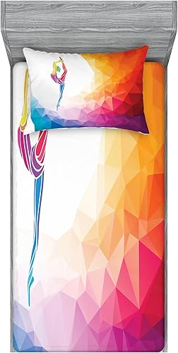 Miniatura 102 de Ambesonne Juego de sábanas bajeras y fundas de almohada, diseño retro de los videojuegos con botones de joystick vintage de los años 80 y 90, diseño