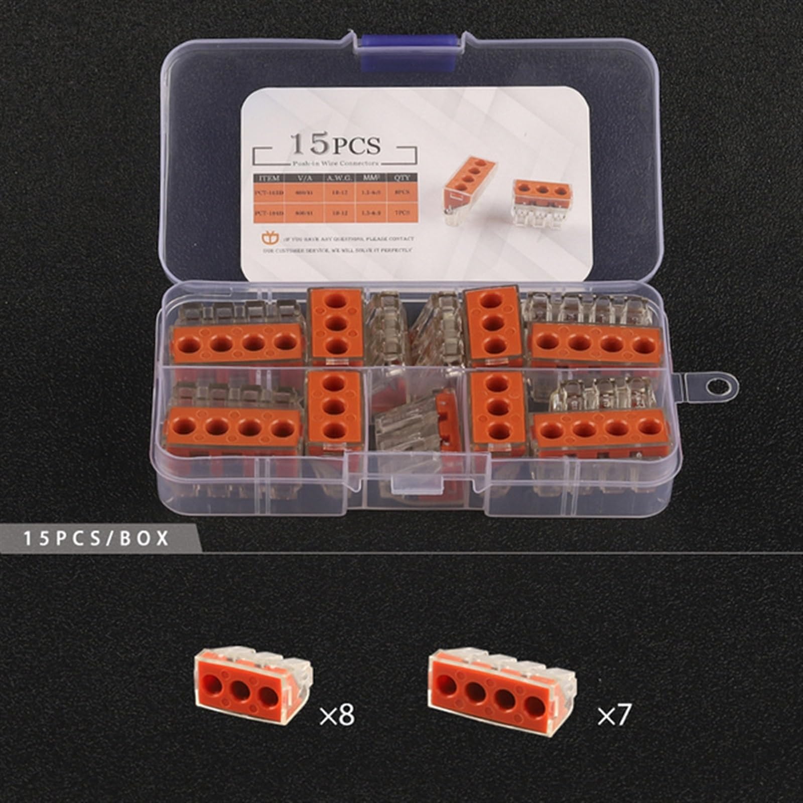 Conjunto de cables domésticos CT-102/103/104/106, bloque de terminales rápido, divisor de entrada y salida múltiple(10组合(15PCS))