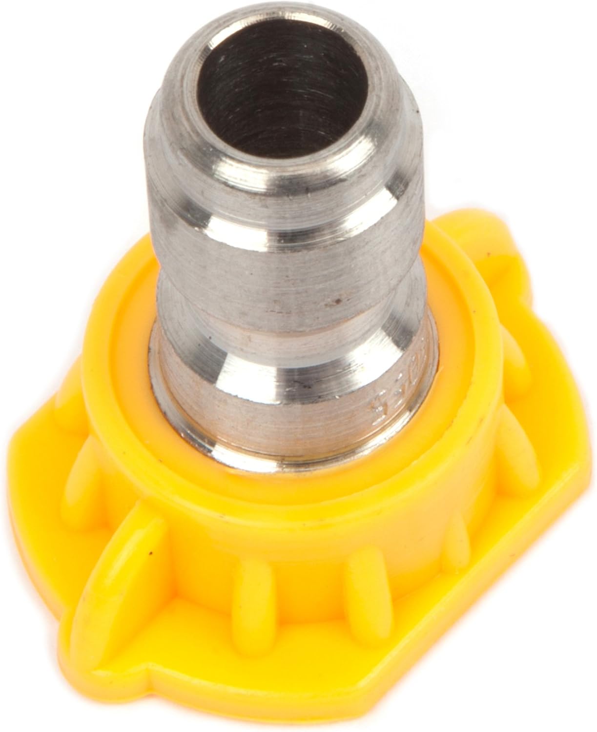 Forney 75154 Pressure Washer Accessories, Quick Connect Spray Nozzle, Chiseling, 15-Degree-by-5.5mm, Yellow