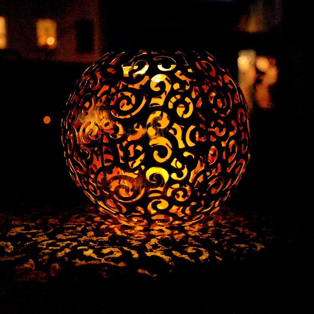 etc-shop LED Solar Außen Leuchte Garten Weg Beleuchtung Kugel Steck Lampe Dekor Stanzungen