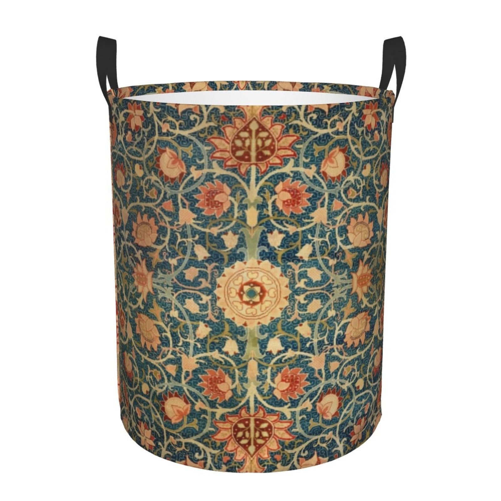 Fabric laundry hamper Laundry Basket Collapsible Floral Textile Pattern Hamper Organizer Storage Bins for Family(Color21,42x34 cm)